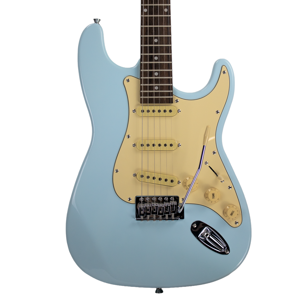 Sawtooth ES Alder Series Electric Guitar, Ice Blue w Vintage Pickguard