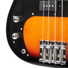 Sawtooth Road Warrior Series Vintage Burst w Aluminum Pickguard Left Handed Electric Bass Guitar w Gig Bag - GoDpsMusic