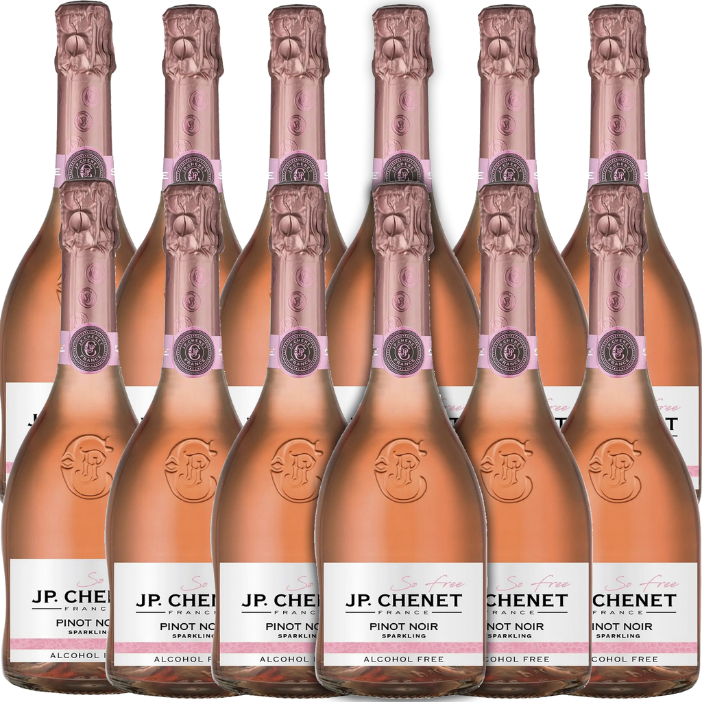 JP. Chenet So Free French Non-Alcoholic Sparkling Pinot Noir - Alcohol-Free Wine for Sophisticated Moments Made in France | 12 PACK - GoDpsMusic