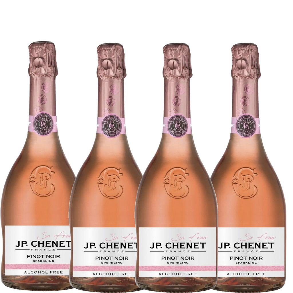 JP. Chenet So Free French Non-Alcoholic Sparkling Pinot Noir - Alcohol-Free Wine for Sophisticated Moments Made in France | 4 PACK - GoDpsMusic