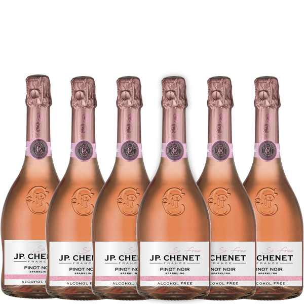JP. Chenet So Free French Non-Alcoholic Sparkling Pinot Noir - Alcohol-Free Wine for Sophisticated Moments Made in France | 6 PACK - GoDpsMusic