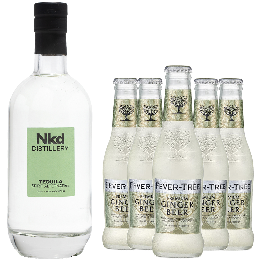 Nkd Distillery Tequila with Fever Tree Ginger Beer Alternative Premium Non-Alcoholic Spirit - Zero Alcohol - Perfect Margarita or Paloma Alcohol Free Substitute - GoDpsMusic