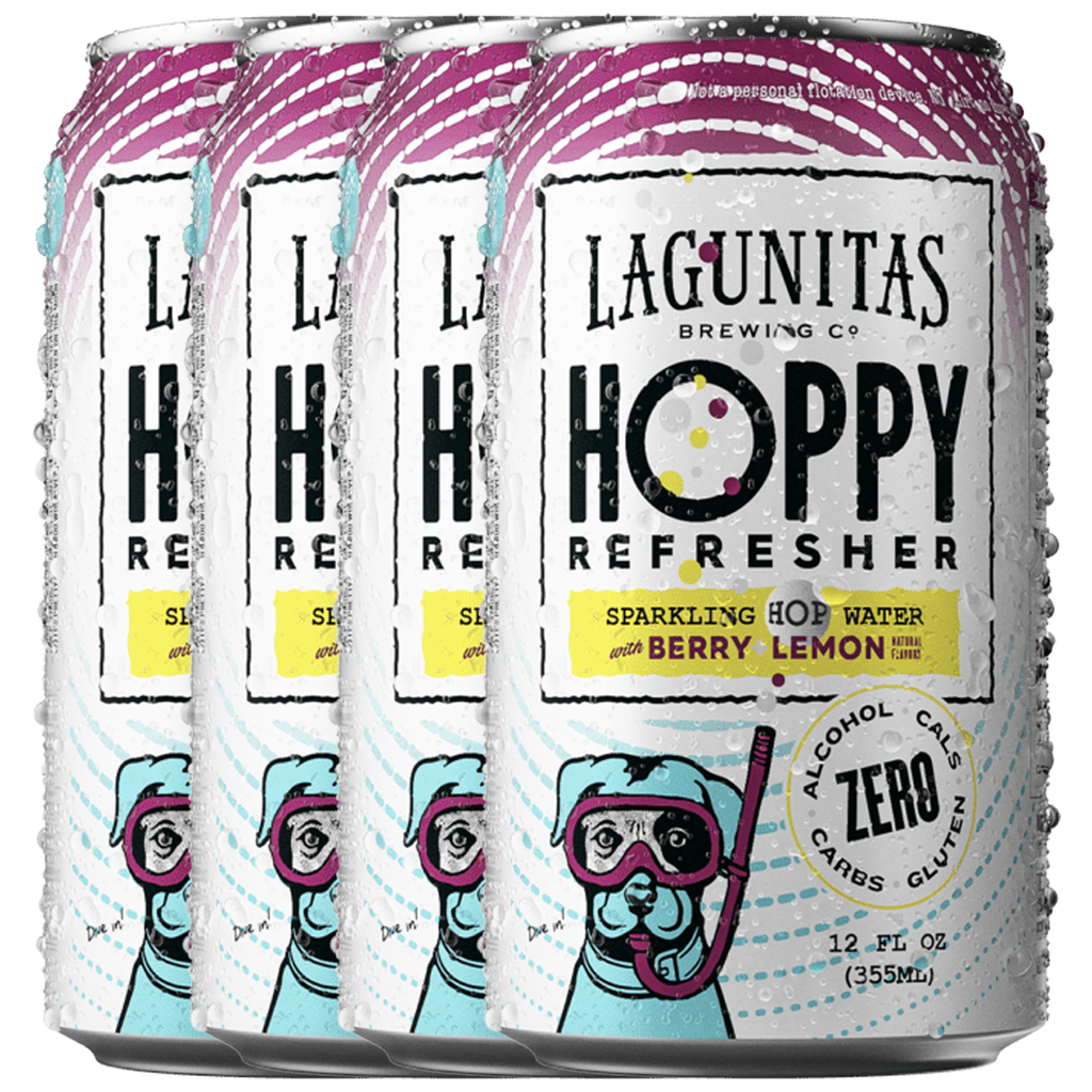 Lagunitas Hoppy Refresher Berry Lemon Non-Alcoholic Hop Water Drink | Refreshing Alcoholic Brew Substitute | 12oz Cans, 0.0% ABV - GoDpsMusic