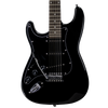 Sawtooth ES Alder Series Left-Handed Electric Guitar, Black with Black Pickguard