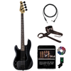 Sawtooth Left-Handed EP Series Electric Bass Guitar with Accessories, Satin Black