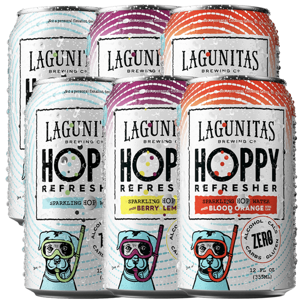 Lagunitas Hoppy Refresher Mixed Packs Non-Alcoholic Hop Water Drink | Refreshing Alcoholic Brew Substitute | 12oz Cans, 0.0% ABV - GoDpsMusic