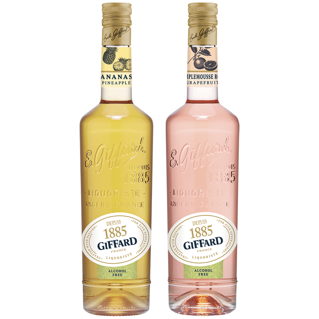 Giffard Depuis 1885 Pineapple/ Grapefruit Mixed Packs Alcohol-Free Liqueur Syrup - Made in France, 700ml Bottles, Perfect for Spritzers, Mixed Drinks - GoDpsMusic