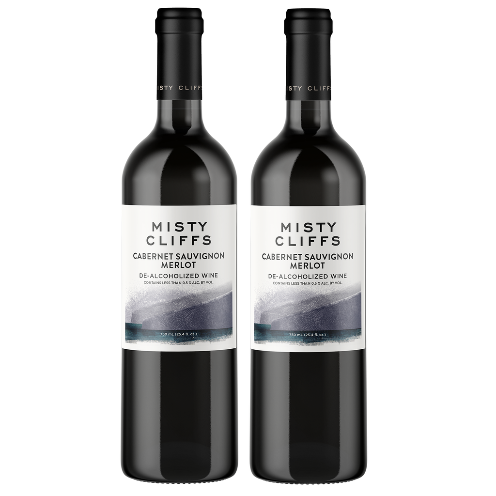Misty Cliffs Non-Alcoholic Cabernet Sauvignon & Merlot - Premium Dealcoholized Red Wine from the Stellenbosch Region, South Africa | 2 PACK - GoDpsMusic