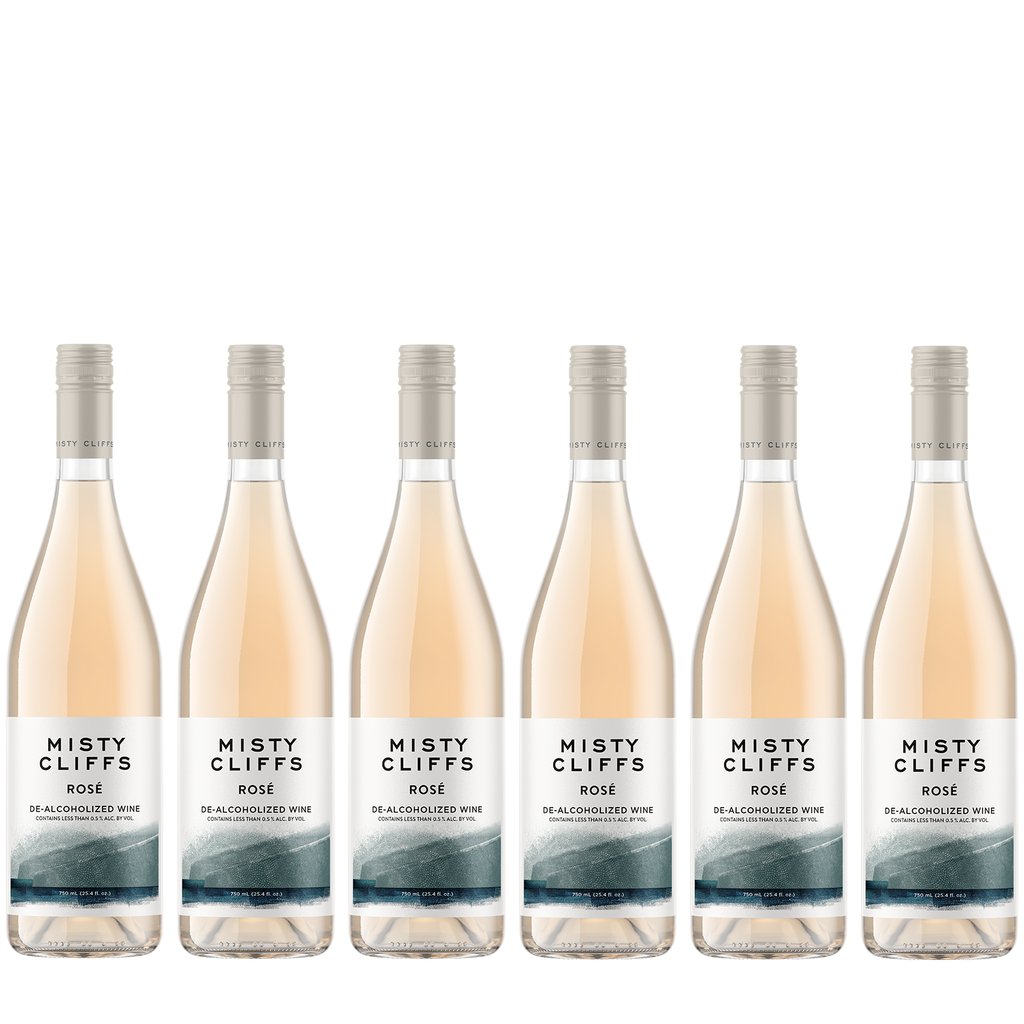 Misty Cliffs Non-Alcoholic Rose - Premium Dealcoholized Wine from the Swartland Region, South Africa | 6 PACK - GoDpsMusic