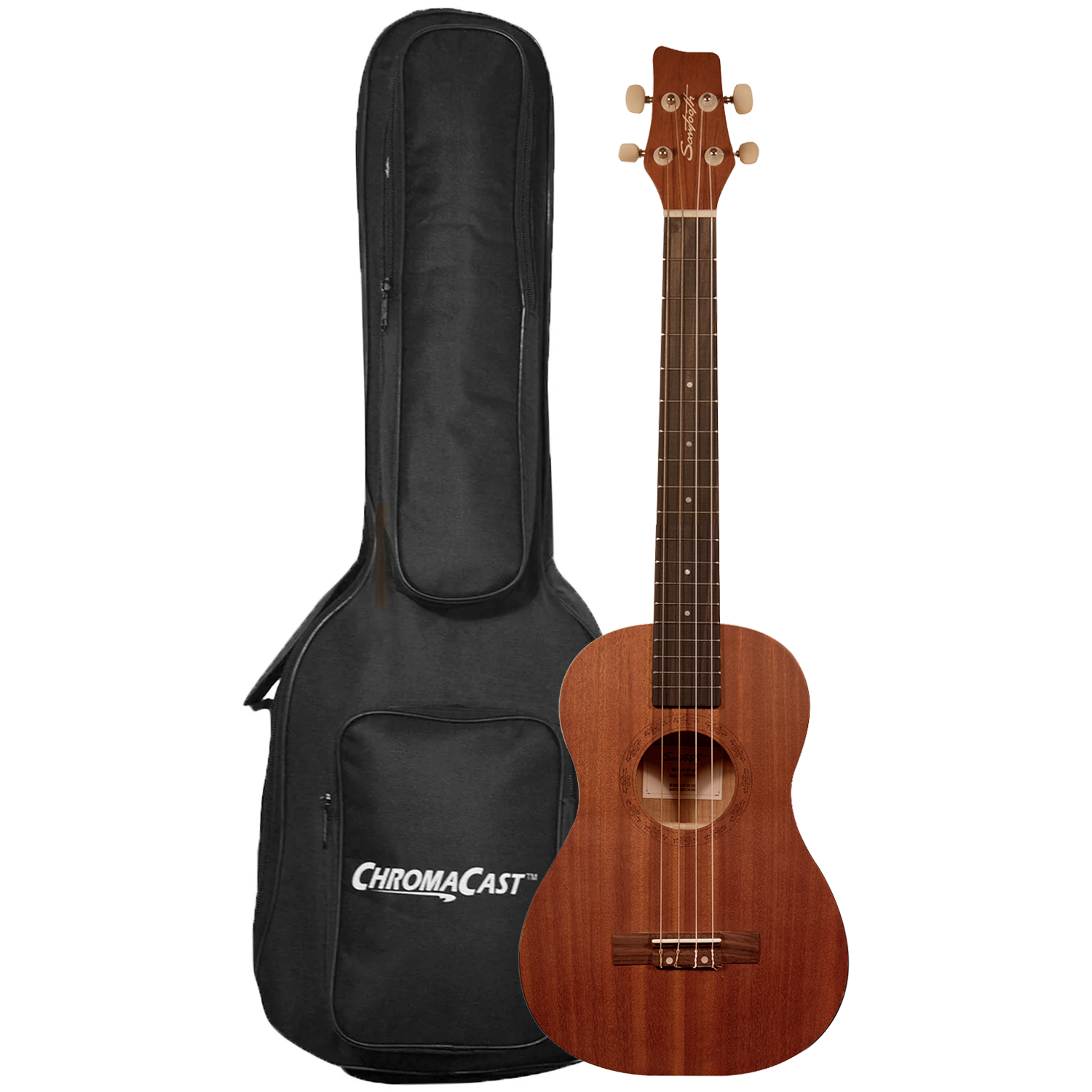 Sawtooth Mahogany Baritone Electric Ukulele w Gig Bag and