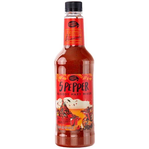 Master of Mixes Blood Mary 5 Pepper - Ready to Use - 1 Liter Bottle (33.8 Fl Oz) - Mixer Perfect for Bartenders and Mixologists - GoDpsMusic