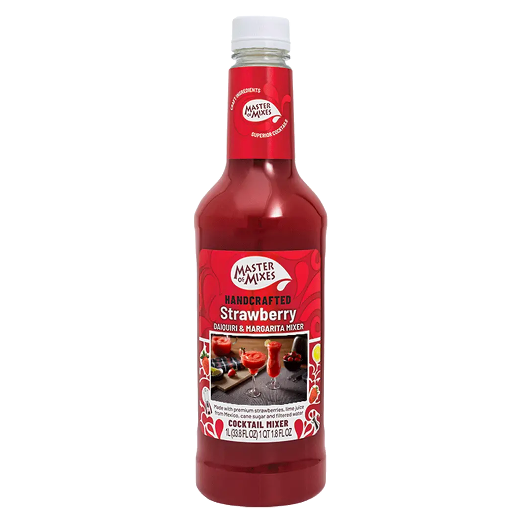 Master of Mixes Strawberry Daiquiri Mix - Ready to Use - 1 Liter Bottle (33.8 Fl Oz) - Mixer Perfect for Bartenders and Mixologists - GoDpsMusic