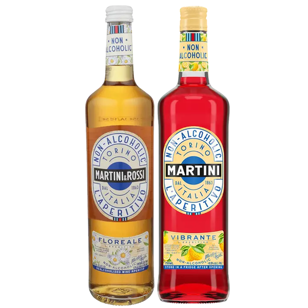Martini & Rossi Floreale and Vibrante Mixed Pack, Non-Alcoholic Aperitivo Alcohol Free Drink | 2 PACK - GoDpsMusic