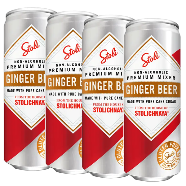 Stolichnaya Non-Alcoholic Ginger Beer - Crafted with Pure Cane Sugar, Gluten-Free, 12oz Cans from Stoli