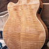 Sawtooth Solid Spruce Top Left-Handed Jumbo Cutaway 12 String Acoustic Electric Guitar with Flame Maple Back and Sides - GoDpsMusic