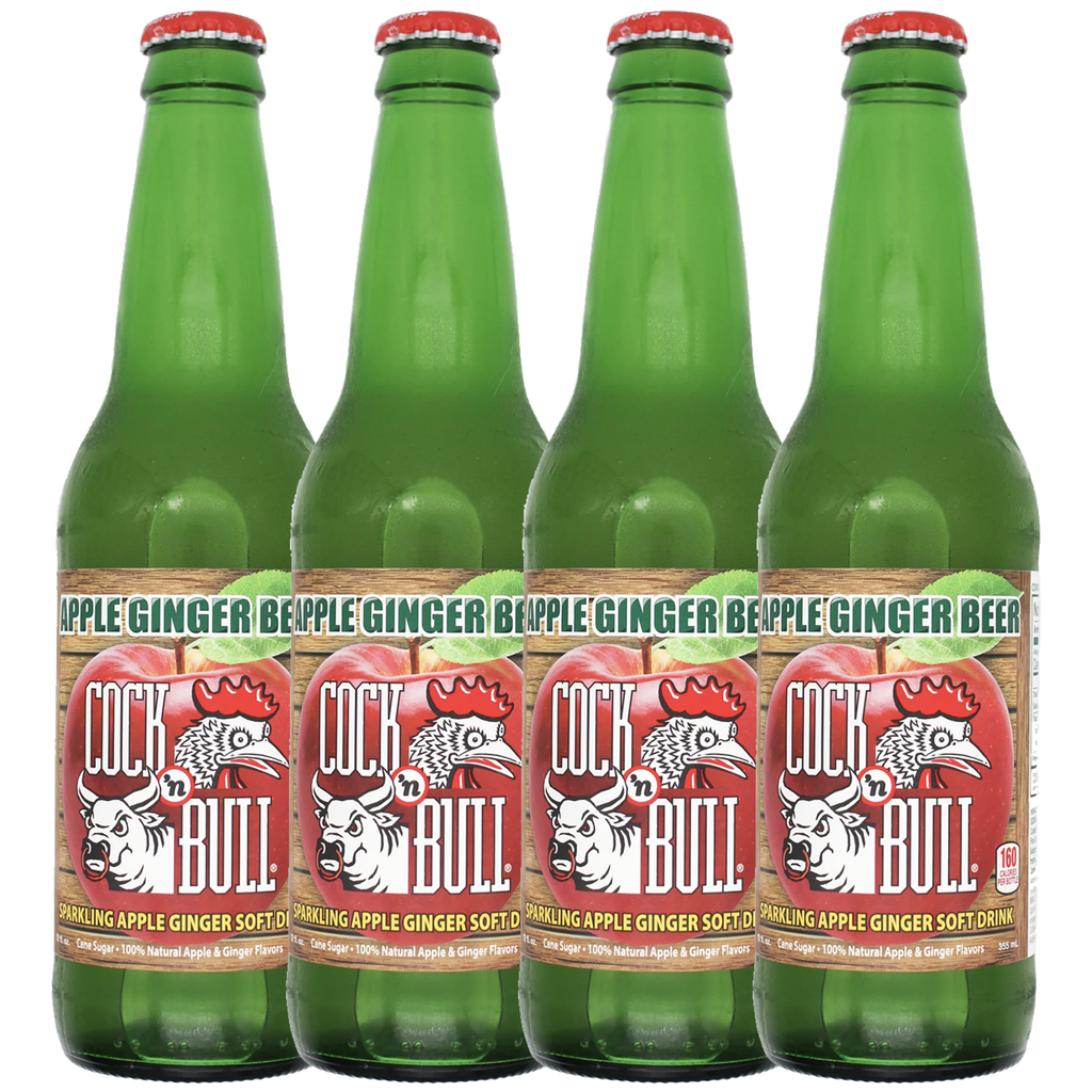 Cock n Bull Apple Ginger Beer 12oz Soda Bottles - Ideal Mixer for Cocktails, Mocktails, and Bartenders - Premium Quality for Perfect Mixed Drinks - Refreshing Flavor Profile- Made In USA - GoDpsMusic