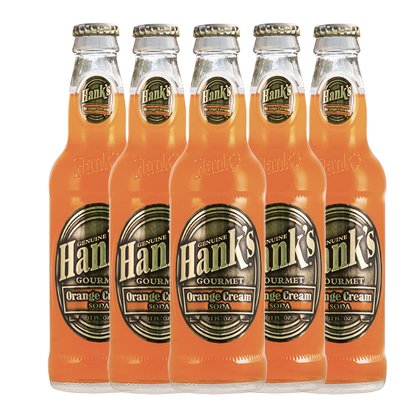 Hank's Genuine Gourmet Orange Cream Soda, 12 fl oz Bottles – Premium Craft Soda with Citrus, Creamy Flavor – Nostalgic Creamsicle Taste