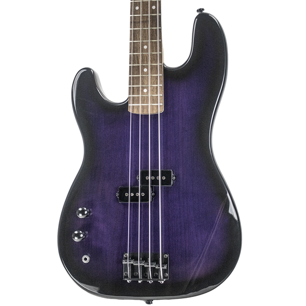 Sawtooth EP Series Left-Handed Alder Electric Bass Guitar, Trans Purple