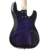 Sawtooth Left-Handed EP Series Electric Bass Guitar with Accessories, Transparent Purple