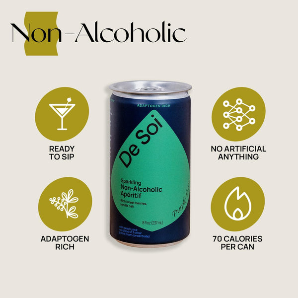 De Soi Purple Lune Cans Non-Alcoholic Aperitif by Katy Perry - Sparkling Adaptogen Beverage with Cherry, Ashwagandha, Green Tea | Non-Alcoholic, Vegan & Gluten-Free | 257ml Cans - GoDpsMusic