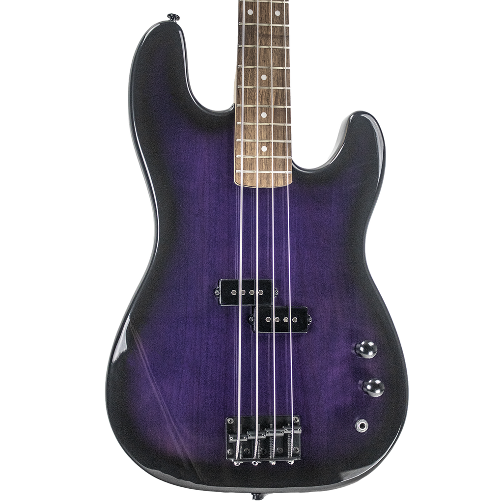 Sawtooth EP Series Alder Electric Bass Guitar, Trans Purple