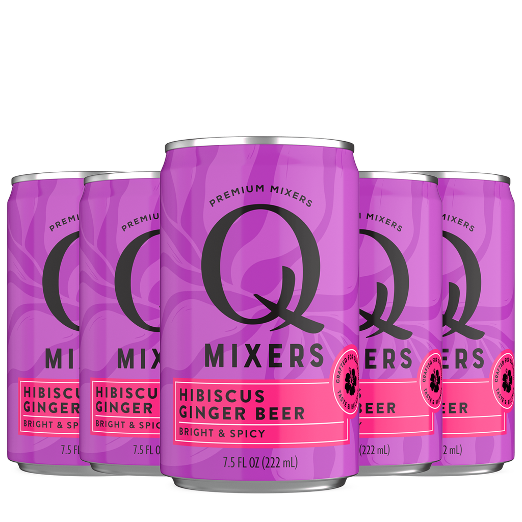 Q Mixers Hibiscus Ginger Beer Premium Cocktail Mixer Made with Real Ingredients 7.5oz Cans - GoDpsMusic