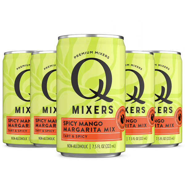 Q Mixers Spicy Mango Margarita Mix Premium Cocktail Mixer Made with Real Ingredients 7.5oz Can