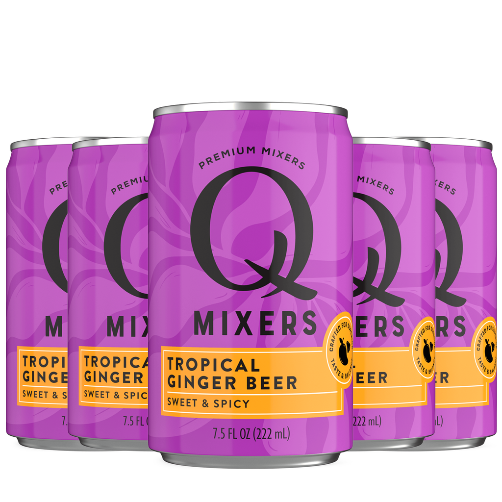 Q Mixers Tropical Ginger Beer Premium Cocktail Mixer Made with Real Ingredients 7.5oz Cans - GoDpsMusic