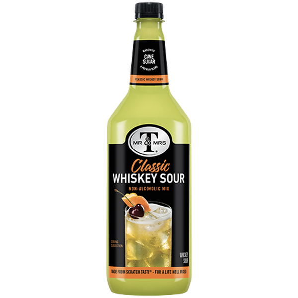 Mr & Mrs T Whiskey Sour Mix, 1L Bottle, – Premium Cocktail Mixer, Ready to Use - GoDpsMusic