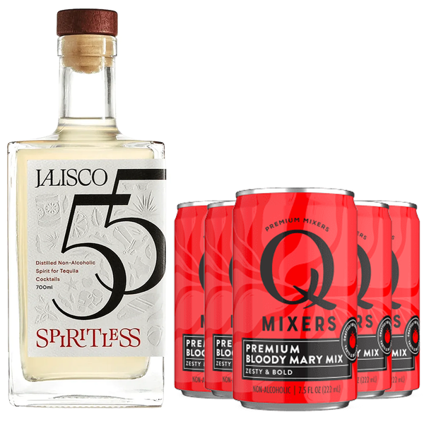 Spiritless Jalisco 55 Distilled Non-Alcoholic Tequila Bundle with Q Mixers Premium Bloody Mary Mix - Bloody Maria - Premium Zero-Proof Liquor Spirits for a Refreshing Experience - GoDpsMusic