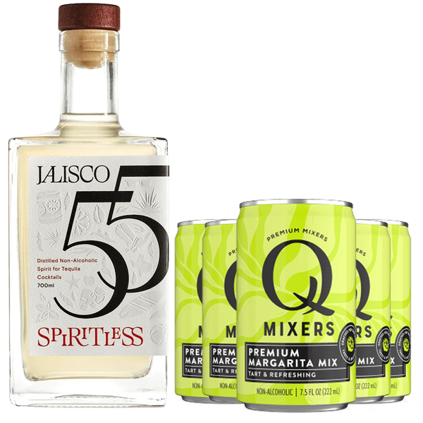 Spiritless Jalisco 55 Distilled Non-Alcoholic Tequila Bundle with Q Mixers Premium Margarita Mix - Premium Zero-Proof Liquor Spirits for a Refreshing Experience - GoDpsMusic
