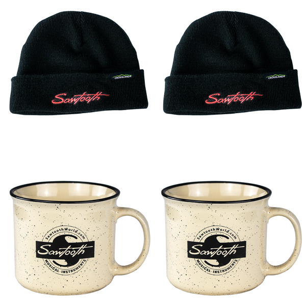 Sawtooth Rib-Knit Crossland Cuff Beanie & 15oz Maize Ceramic Coffee Mug | 2 PACK