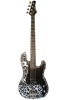 Sawtooth Johnny Martin Snow Leopard  Black w Aluminum Pickguard Electric Bass Guitar - GoDpsMusic