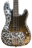 Sawtooth Johnny Martin Snow Leopard  Black w Aluminum Pickguard Electric Bass Guitar - GoDpsMusic