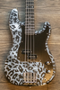 Sawtooth Johnny Martin Snow Leopard Americana Road Warrior Series Black w Aluminum Pickguard Electric Bass Guitar - GoDpsMusic