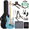 Sawtooth Daphne Blue ES Series Electric Guitar w/ Pearl White Pickguard - Includes: Accessories, Amp & Gig Bag