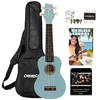Sawtooth Basswood Soprano Ukulele, Daphne Blue, w/ Gig Bag, Pitch Pipe, Picks, Mobile Lessons & Quick Start Guide