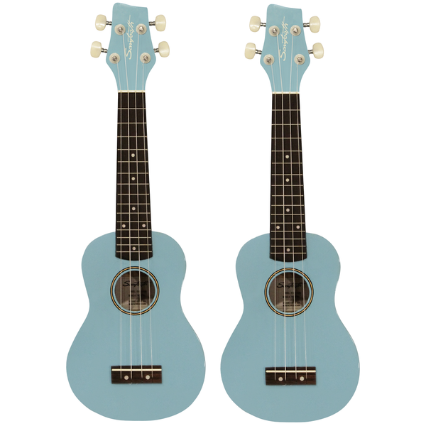 Sawtooth Basswood Soprano Ukulele, Daphne Blue | 2 PACK