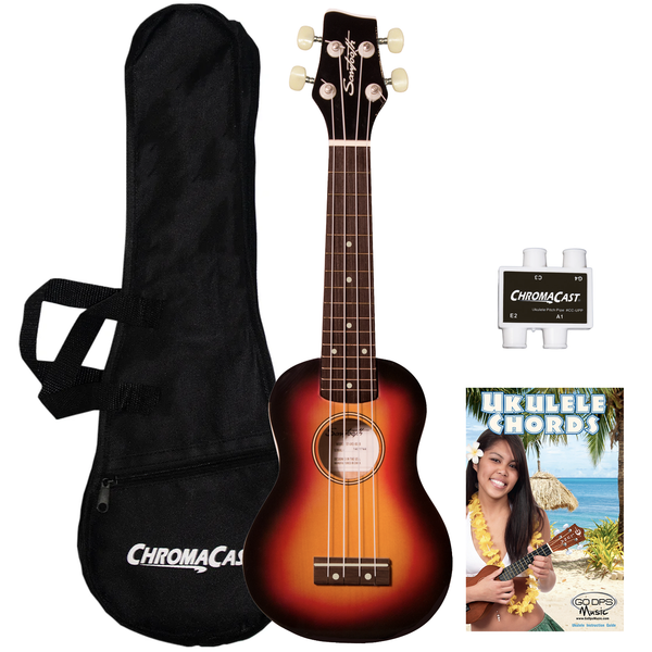 Sawtooth Basswood Soprano Ukulele, Sunburst, w/ Nylon Bag, Pitch Pipe & Quick Start Guide - GoDpsMusic