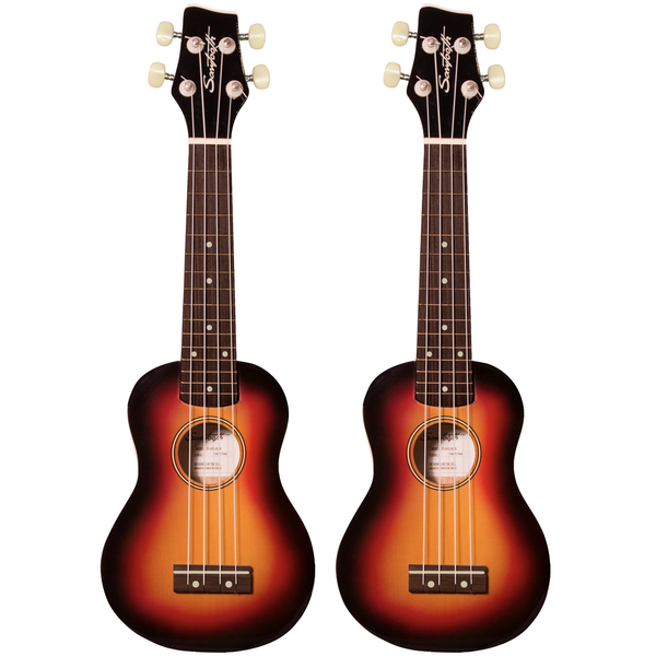 Sawtooth Basswood Soprano Ukulele, Sunburst | 2 PACK