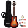 Autographed Sawtooth Sunburst Basswood Soprano Ukulele w Gig Bag and Official Brake Stickers