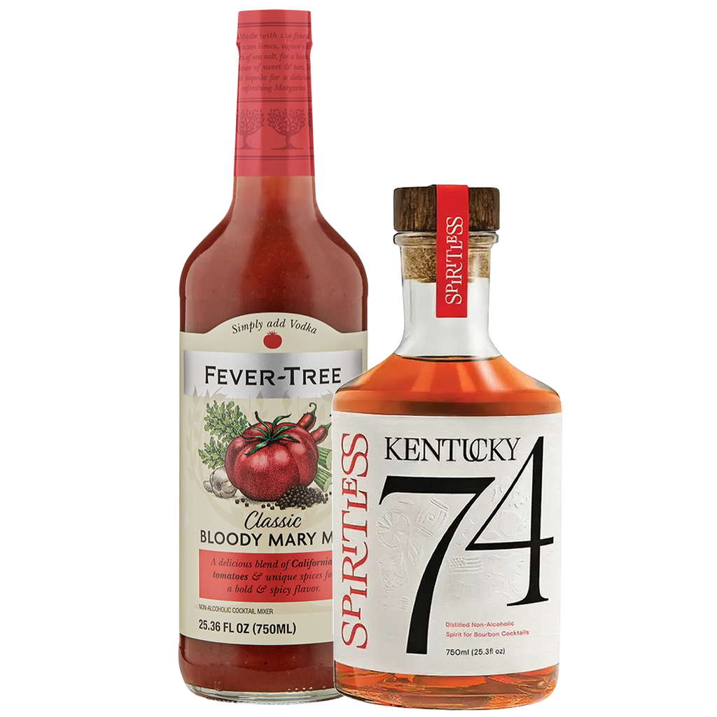 Spiritless Kentucky 74 Distilled Non-Alcoholic Whiskey Bundle with Fever Tree Bloody Mary Mix for Bloody Derby - Premium Zero-Proof Liquor Spirits for a Refreshing Experience - GoDpsMusic