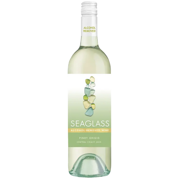 Seaglass Alcohol-Removed Pinot Grigio – Refreshing Non-Alcoholic White Wine with Stone Fruit, Honeysuckle & Floral Aromas – Crisp & Clean Finish  – 750ml Bottles