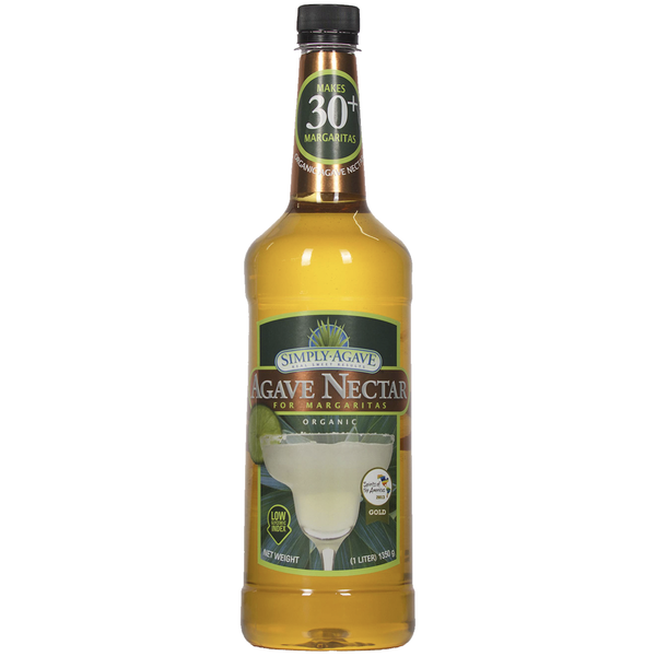 Simply Agave Organic Agave Nectar 1 Liter - Gold Medal Award-Winning 100% Organic Blue Weber Agave Syrup, Triple Filtered Natural Sweetener for Margaritas, Cocktails, Coffee