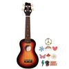 Autographed Sawtooth Sunburst Basswood Soprano Ukulele w Official Brake Stickers