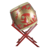 Sawtooth Bruce Dickinson Signature Hand-Painted Golden Dragon Taiko Drum – 24” x 26” Birch Wood with Cowhide Heads, Gold Suspension Rings & Foldable Wooden Riser