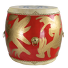Sawtooth Bruce Dickinson Signature Hand-Painted Golden Dragon Taiko Drum – 24” x 26” Birch Wood with Cowhide Heads, Gold Suspension Rings & Foldable Wooden Riser