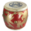 Sawtooth Bruce Dickinson Signature Hand-Painted Golden Dragon Taiko Drum – 24” x 26” Birch Wood with Cowhide Heads, Gold Suspension Rings & Foldable Wooden Riser
