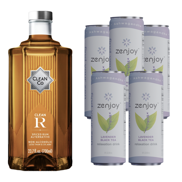 Clean Co Non-Alcoholic Rum Alternative 700ml Bottle - | with Premium Quality Zenjoy Lavender Black Tea Relaxation