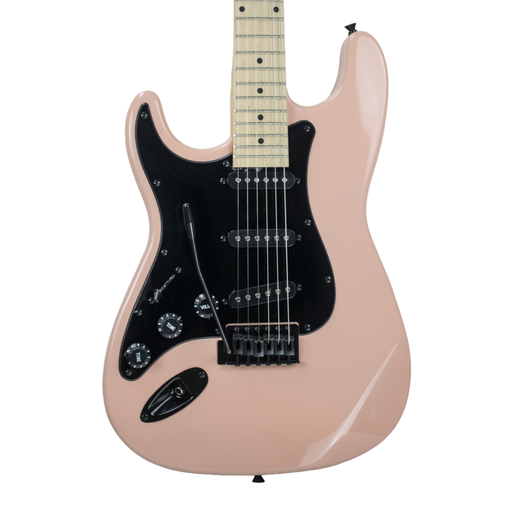 Sawtooth ES Alder Series Left-Handed Electric Guitar, Barely Pink w Black Pickguard